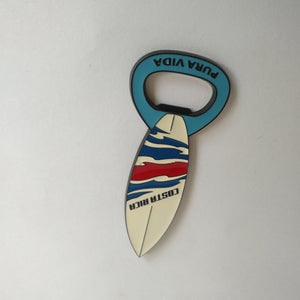 Magnet surf board and steell bottle opener