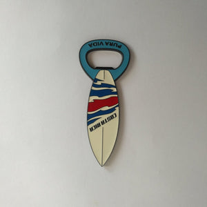 Magnet surf board and steell bottle opener