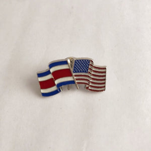 Pin with flags of Costa Rica and the United States