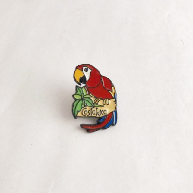 Pin with colorful macaw