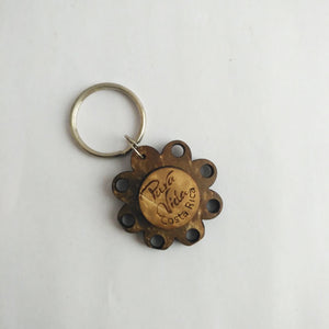 Pura Vida Carved Coconut Keychain