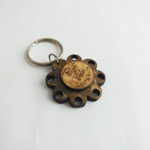 Pura Vida Carved Coconut Keychain