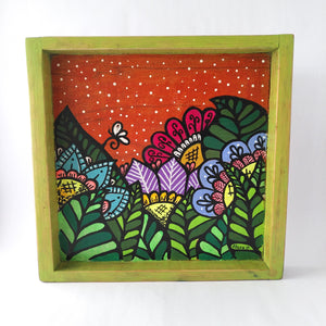 3D wood frame paint in acrylic paint