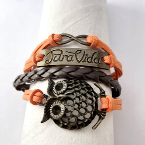 Two Color Woven Leather Bracelet