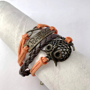 Two Color Woven Leather Bracelet