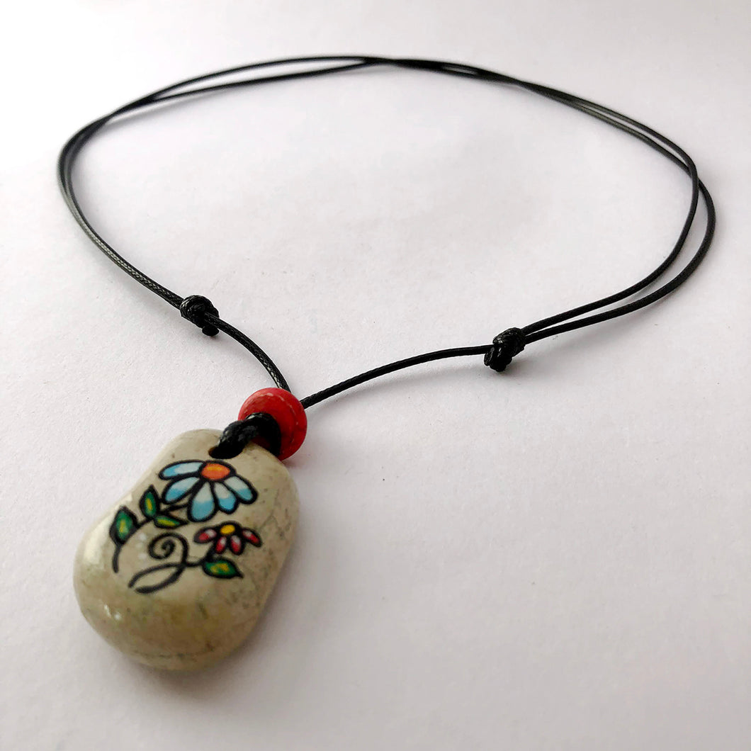 Painted Sea Rock necklace