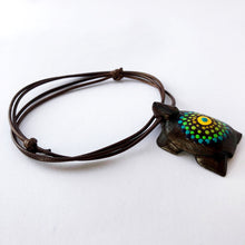 Load image into Gallery viewer, Painted and wood carved necklace or bracelet
