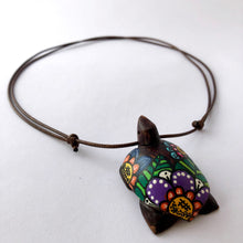 Load image into Gallery viewer, Carved and painted wooden necklace
