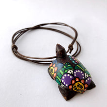 Load image into Gallery viewer, Carved and painted wooden necklace
