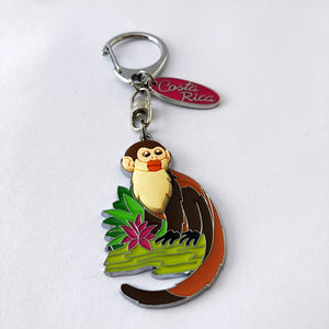 Costa Rica Monkey steel keychain