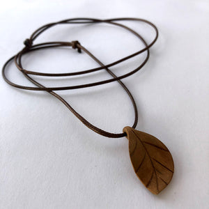 Carved leaf necklace