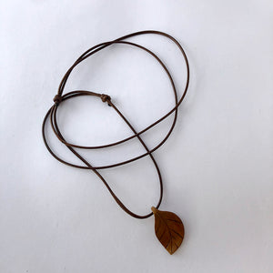 Carved leaf necklace