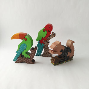 Puzzle wood animals